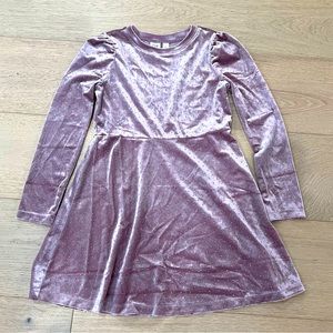 Gap Kids | Pink Velvet & Gold Bead Dress | size 6/7